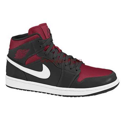 Jordan Aj1 (Black/Gym Red/White) Mid Boys' Grade School Australia Shoes - 54725020